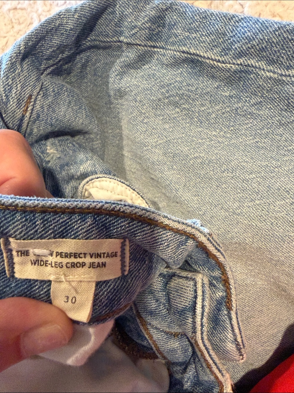 Madewell Perfect Vintage Wide Leg Crop Washed Light Blue Wide-Leg Jeans - Picture 3 of 4
